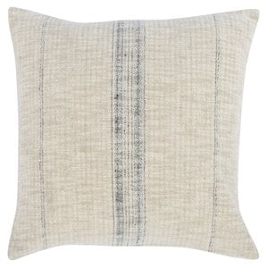 Kosas Home Tia 22x22&quot Square Cotton and Linen Throw Pillow in Natural/Black