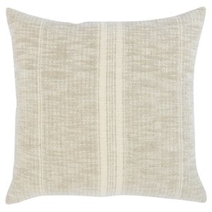 Kosas Home Tia 22x22&quot Square Cotton and Linen Throw Pillow in Ivory/Natural