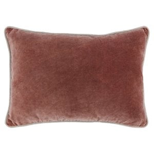 Kosas Home Harriet 14x20&quot Rectangular Cotton Velvet Throw Pillow in Red/Brown