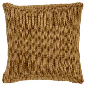 Kosas Home Marcie 22x22&quot Belgian Flax Linen Fabric Throw Pillow in Honey Gold