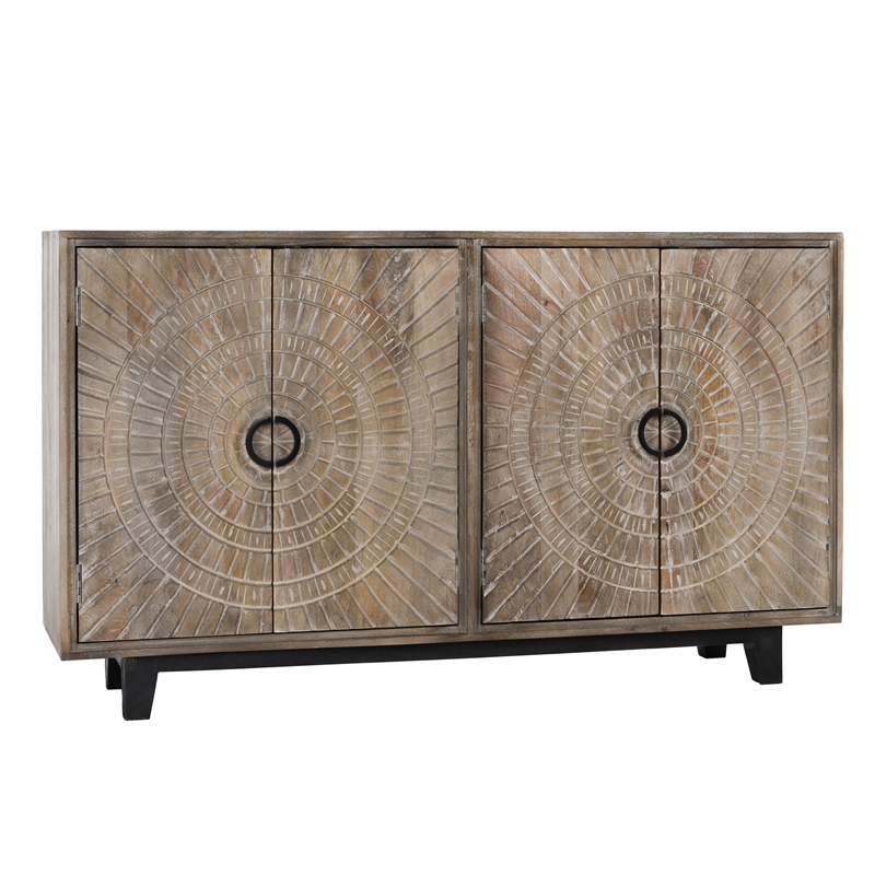 Kosas Home Vivienne 4 Door Wood Sideboard in Gray