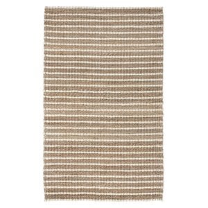 Kosas Home Alysa 96 x 120&quot Striped Jute Fabric Area Rug in Desert/Ivory