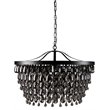 Kosas Home Larkin 7-Light Traditional Iron and Crystal Chandelier in Black