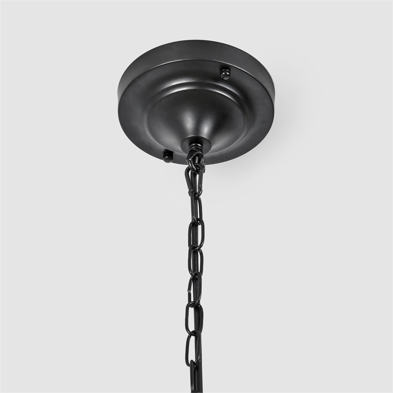 Kosas Home Jolee 1-Light Single Steel Metal Pendant in Matte Black