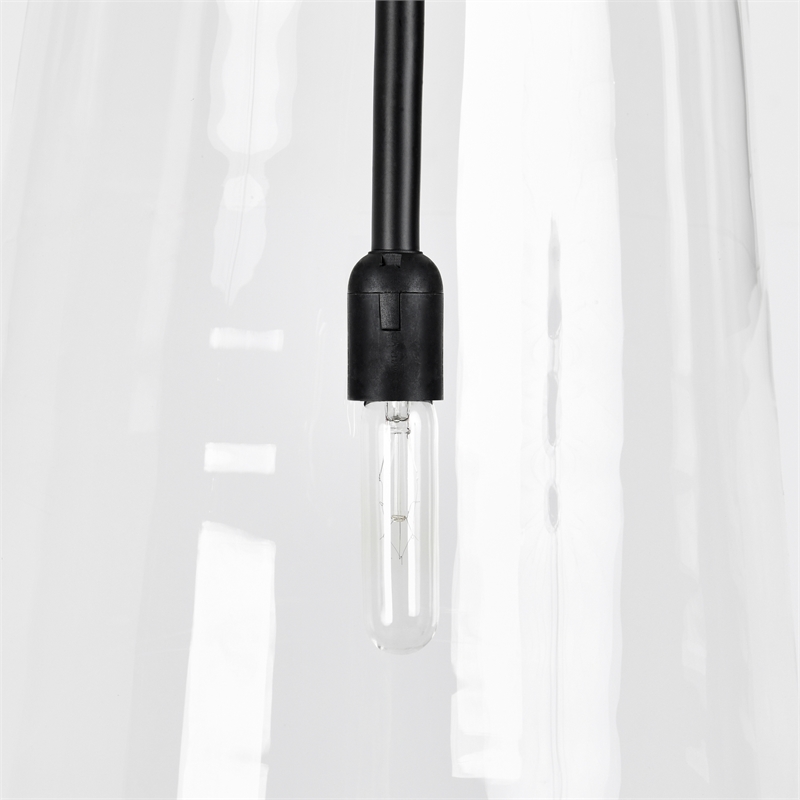 Kosas Home Jolee 1-Light Single Steel Metal Pendant in Matte Black