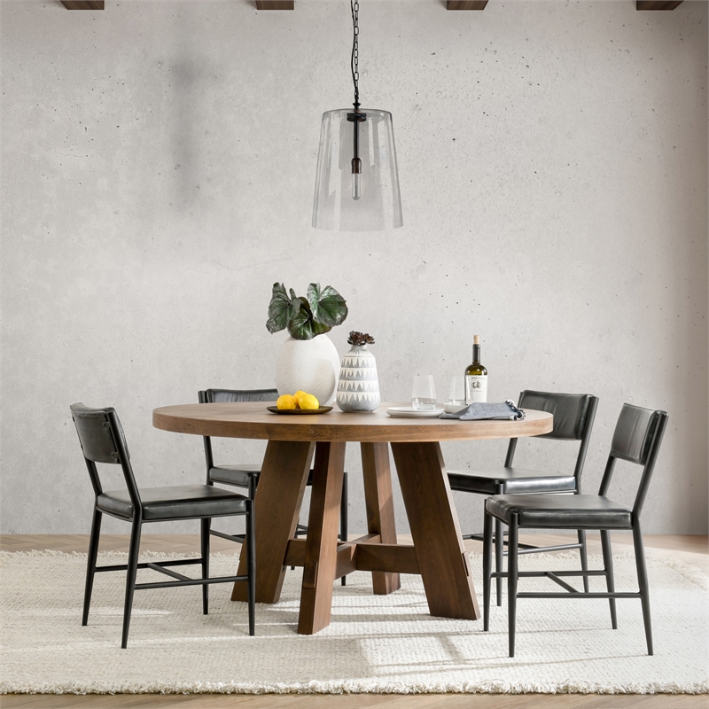 Kosas Home Jolee 1-Light Single Steel Metal Pendant in Matte Black