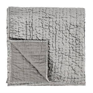 Kosas Home Dimitry 96x108&quot Rayon Velvet & Cotton Sateen King Quilt in Gray