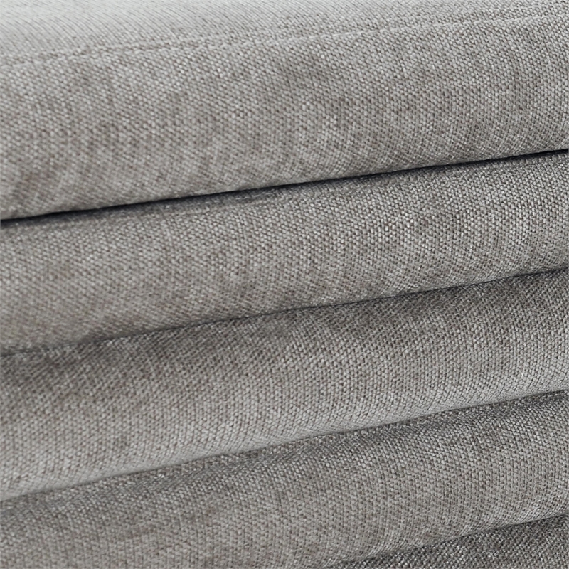 Kosas Home Anders Contemporary Polyester Storage Bench in Gray Finish