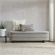 Kosas Home Anders Contemporary Polyester Storage Bench in Gray Finish