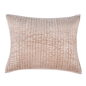 Kosas Home Dimitry 20x26&quot Velvet and Solid Cotton Standard Sham in Bliss Pink