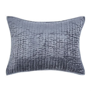 Kosas Home Dimitry 20x26&quot Velvet and Solid Cotton Standard Sham in Sea Fog Blue