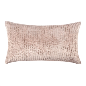 Kosas Home Dimitry 20x36&quot Velvet and Solid Cotton King Sham in Bliss Pink