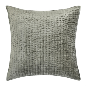 Kosas Home Dimitry 26x26&quot Velvet and Solid Cotton Euro Sham in Sage Green