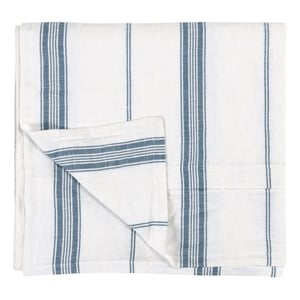 Kosas Home Brooke 108&quot Fabric Stripe Pattern King Duvet Cover in Blue/White