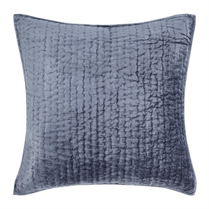 Kosas Home Dimitry 26x26&quot Velvet and Solid Cotton Euro Sham in Sea Fog Blue