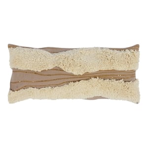 Kosas Home Meridian 16x36&quot Transitional Cotton Throw Pillow in Natural/Ivory