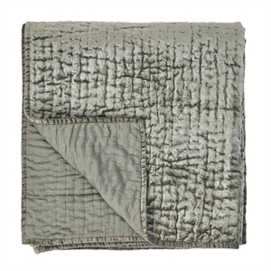 Kosas Home Dimitry 108&quot Velvet and Solid Cotton Sateen King Quilt in Sage Green