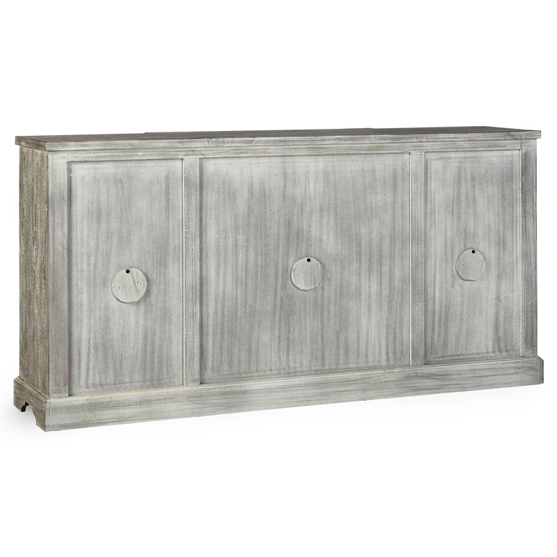 Kosas Home Aurora 4-Door Transitional Mango Wood Sideboard in Gray