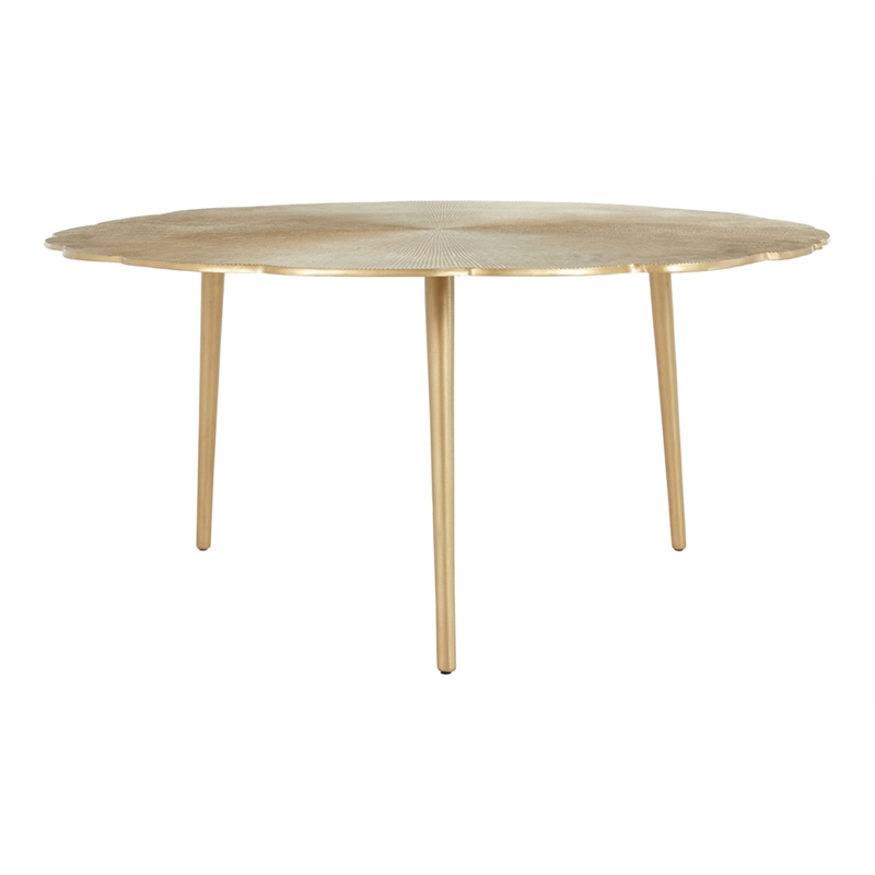 Kosas Home Violetta Transitional Aluminum Coffee Table in Gold
