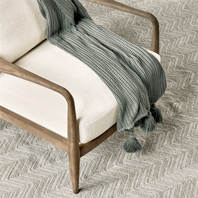Kosas Home Lennon Linen Fabric & Rubberwood Accent Chair in Natural/Beige