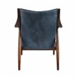 Kosas Home Kiannah Transitional Leather Club Chair in Dark Blue/Brown