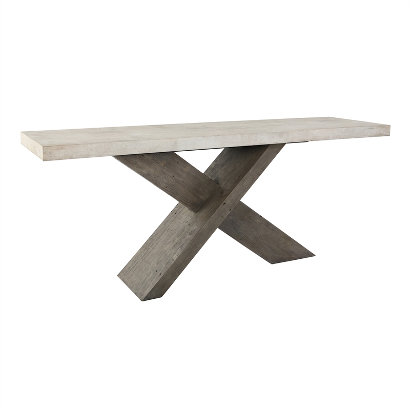 Kosas Home Durant Transitional Wood Console Table in Antique White/Corsican Gray