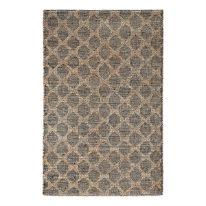 Kosas Home Mojave 96 x 120&quot Geometric Jute & Cotton Area Rug in Black/Natural