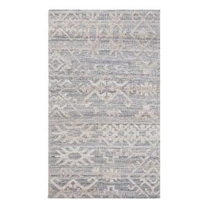 Kosas Home Hoeft 96 x 120&quot Transitional Polyester Fabric Area Rug in Gray