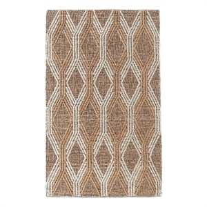 Kosas Home Manitou 60 x 96&quot Geometric Jute/Cotton Accent Rug in Natural/Ivory