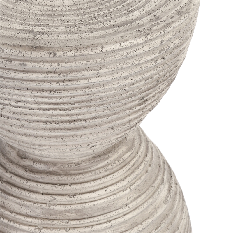Kosas Home Corey Concrete Stone Outdoor Accent Table in Rough Light Gray