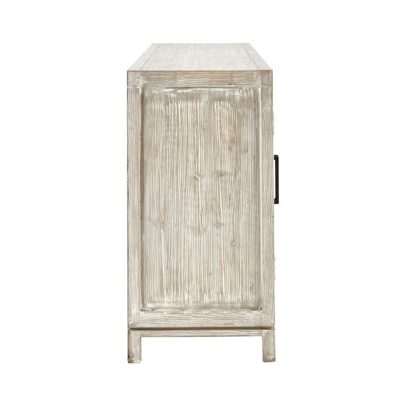 Kosas Home Arley 6-Door Transitional Wood Sideboard in Distressed Ivory
