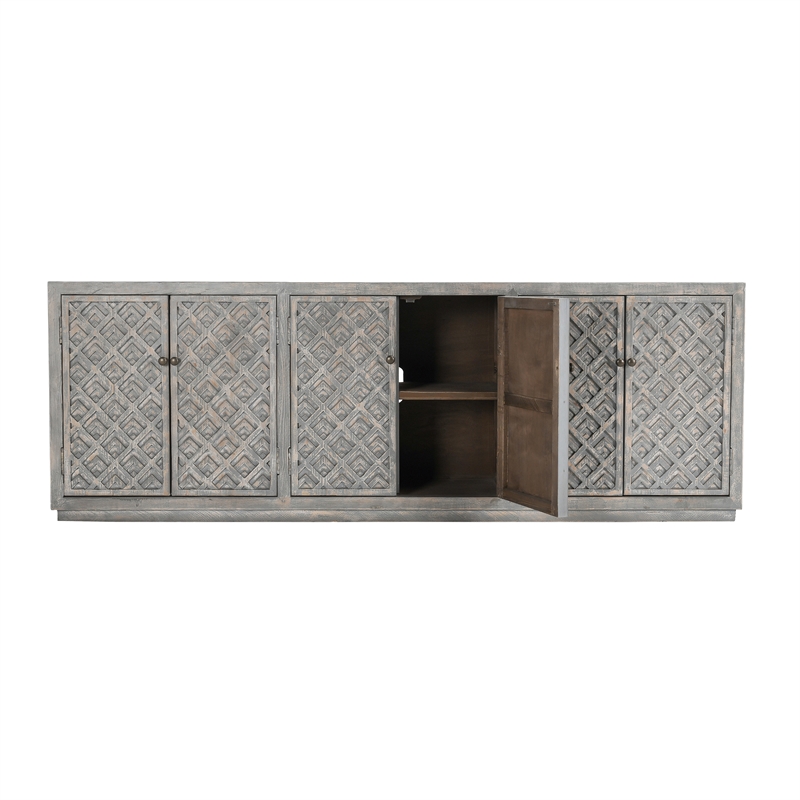 Kosas Home Jonas 6-Door Transitional Wood Sideboard in Antique Blue