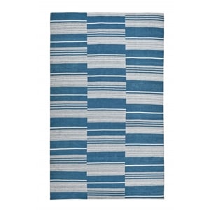 Kosas Home Boulder 96x120&quot Outdoor Polypropylene Fabric Area Rug in Blue