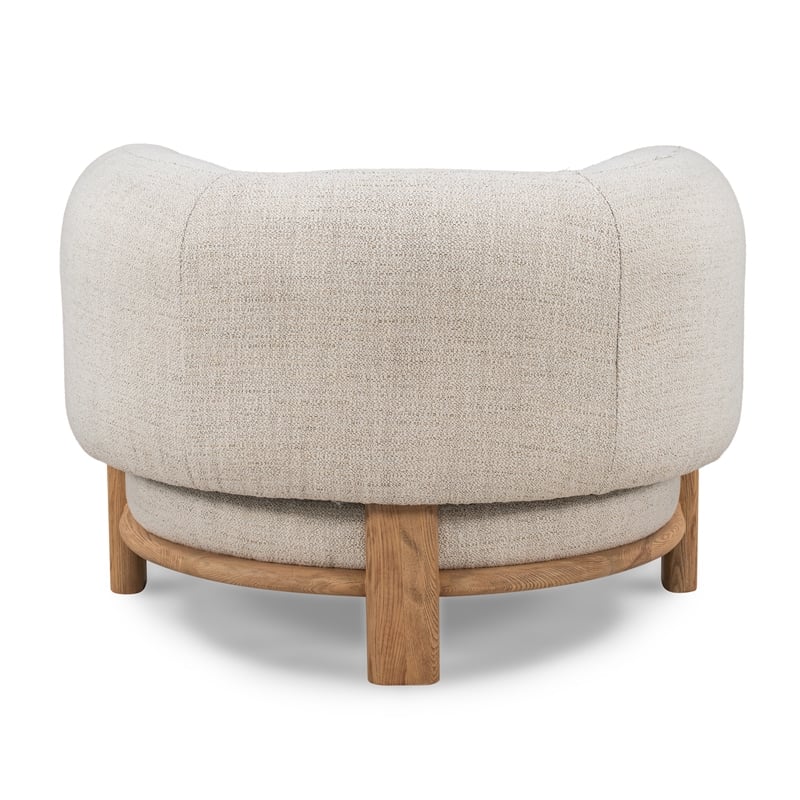 Pasadena Upholstered Traditional Fabric Accent Chair in Cream