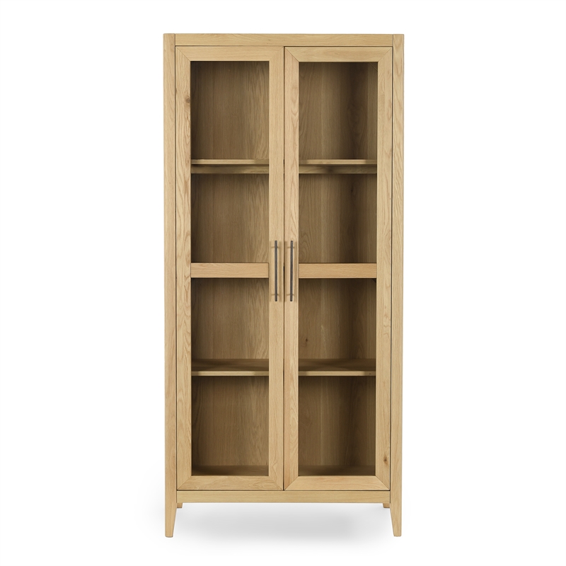 Kosas Home Beechgrove Modern Natural Oak Wood Brown Curio Cabinet