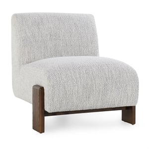 Kosas Home Chelsea Fabric Accent Chair - Ivory with Dynamic Wood Frame