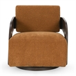 Classic Home Toscana 360-Degree Swivel Fabric Upholstery Accent Chair in Amber