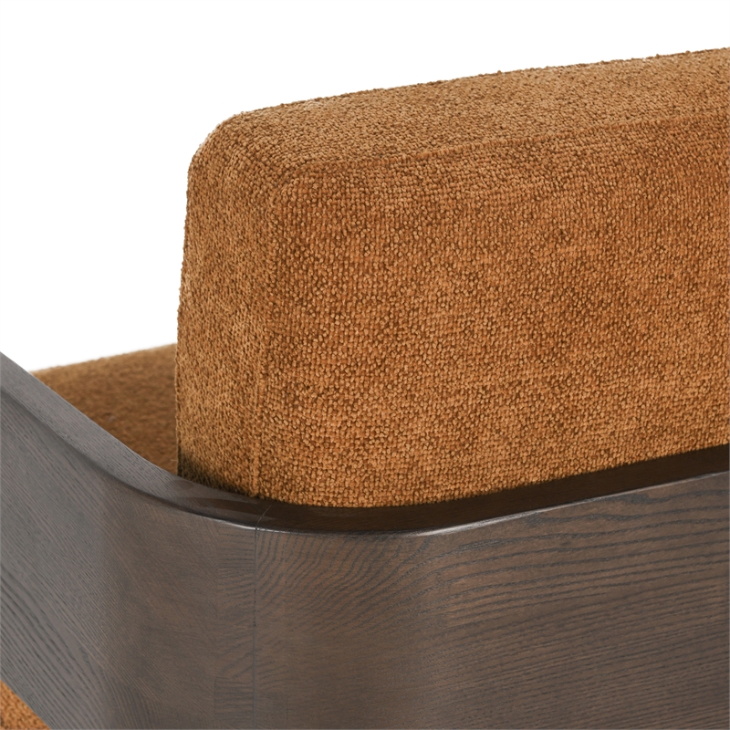 Classic Home Toscana 360-Degree Swivel Fabric Upholstery Accent Chair in Amber