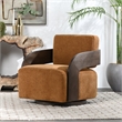 Classic Home Toscana 360-Degree Swivel Fabric Upholstery Accent Chair in Amber