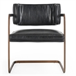 Classic Home Fonda Black Leather Cantilever Dining Chair with Welted Seam Detail