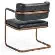 Classic Home Fonda Black Leather Cantilever Dining Chair with Welted Seam Detail