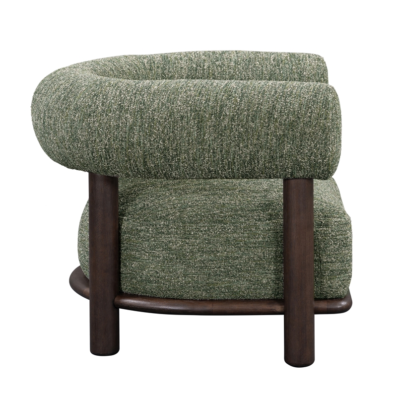 Classic Home Lars Fabric Upholstered Accent Chair Green with Wood Frame