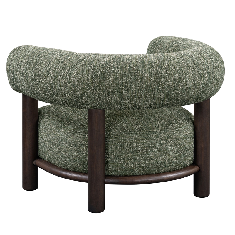 Classic Home Lars Fabric Upholstered Accent Chair Green with Wood Frame