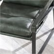Classic Home Morgan Forest Green Leather Accent Chair with Iron Frame