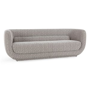 Classic Home Nico 93&quot Modern Brick Polyester Fabric Upholstery Curved Sofa