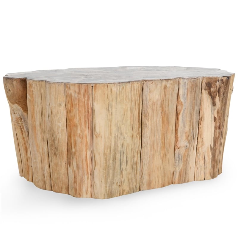 Classic Home Norwest Teak Wood Coastal Coffee Table in Natural Tone