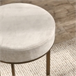 Classic Home Quinn Cotton Upholstery Counter Stool Natural White and Brass