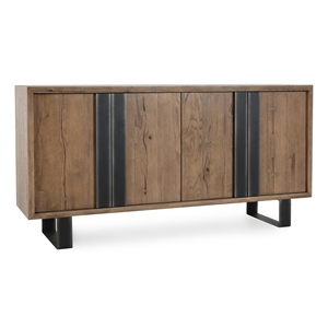 Classic Home Danica 94&quot Reclaimed Oak Wood Sideboard Buffet in Brown Oak