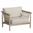 Classic Home Leo Teak Wood Fabric Upholstery Outdoor Accent Chair in Taupe