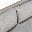 Classic Home Aston Teak Wood Fabric Upholstery Modern Outdoor Sofa in Gray